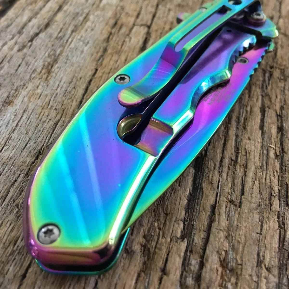 7" Tac Force Executive Rainbow Mirror Tactical Folding Pocket Knife - Image 8