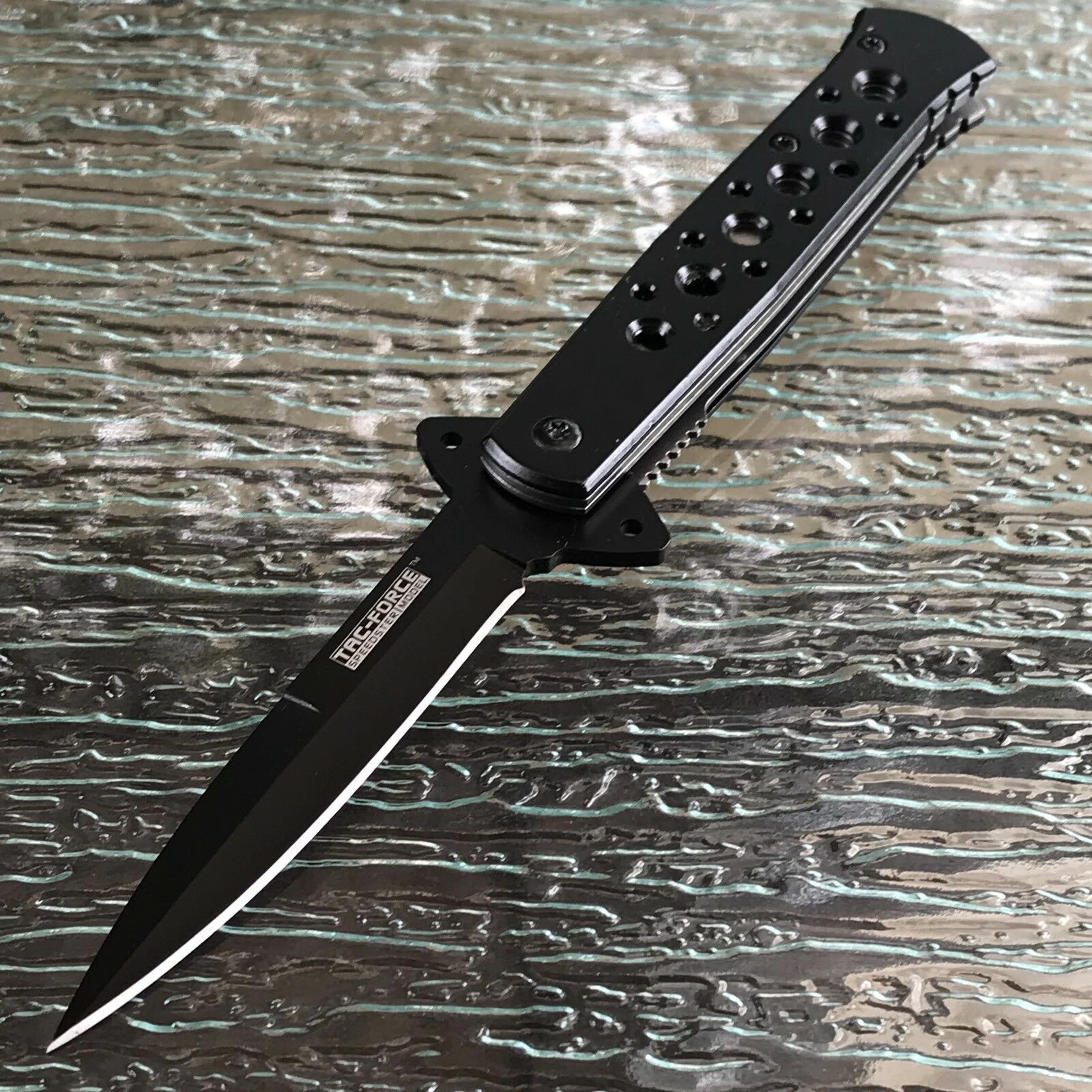 7" Tac Force Speedster Model Stiletto Black Spectrum Knife TF-698BK - Image 2