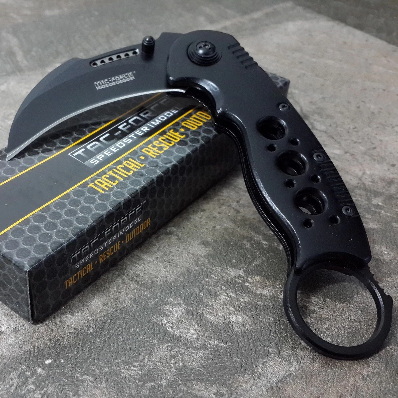 7.75" Tac Force Black Tactical Karambit Claw Folding Pocket Knife - Image 7