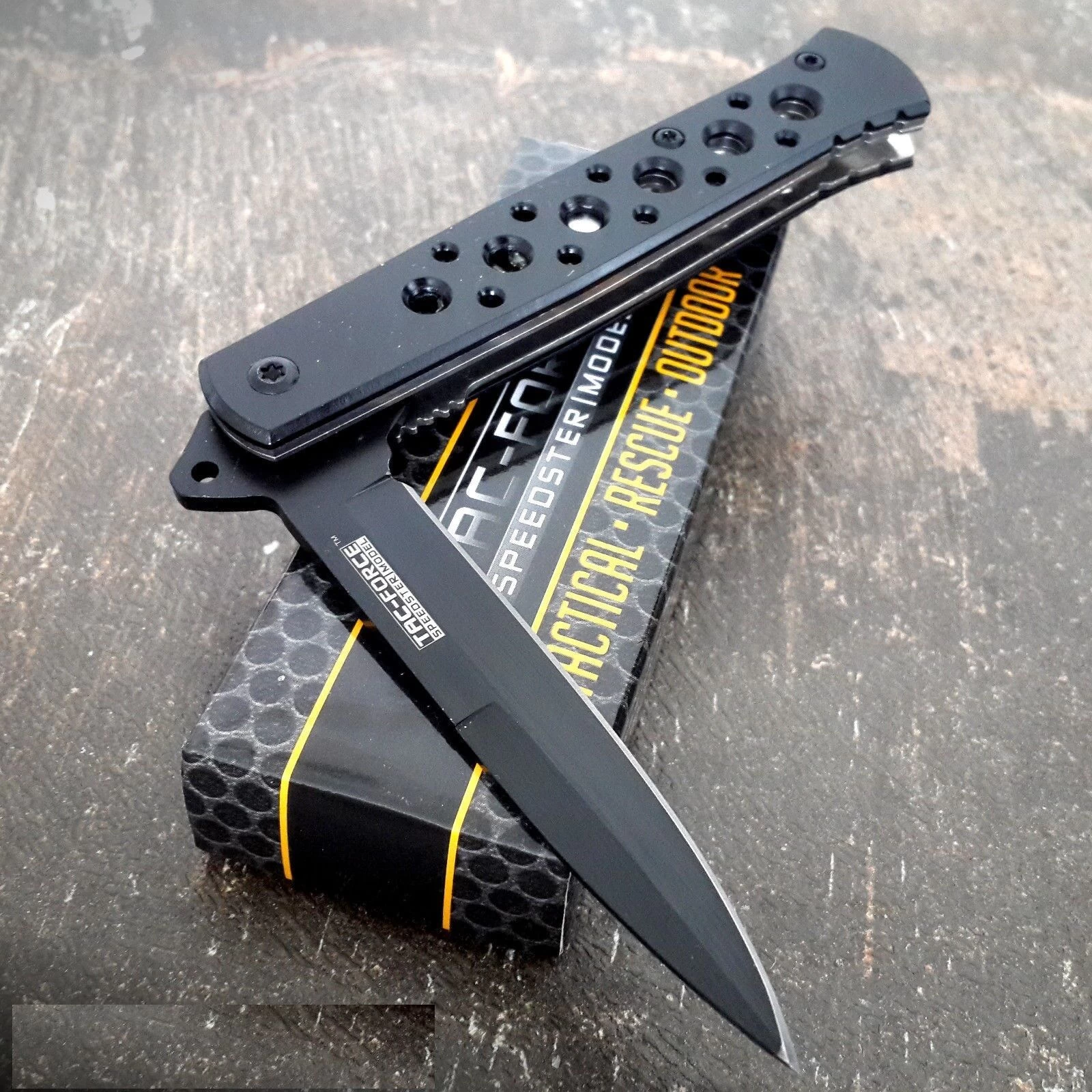 7" Tac Force Speedster Model Stiletto Black Spectrum Knife TF-698BK - Image 12