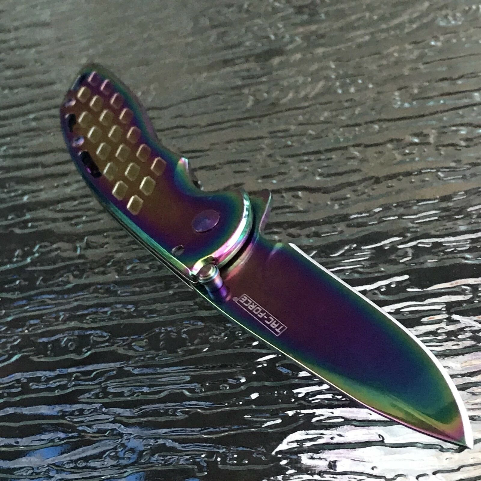 7" Tac Force Titanium Coated Rainbow Assisted Tactical Folding Knife - Image 6