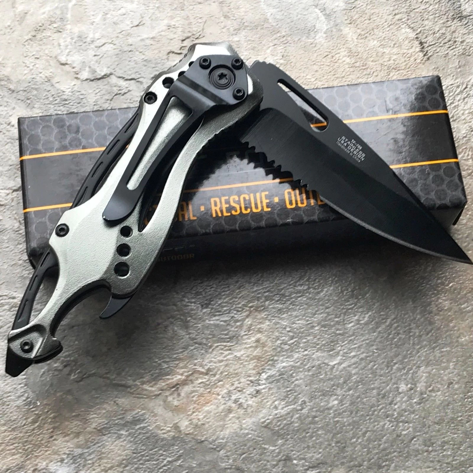 8" Tac Force Tactical Spring Assisted Folding Pocket Knife (TF-705GY) - Image 7