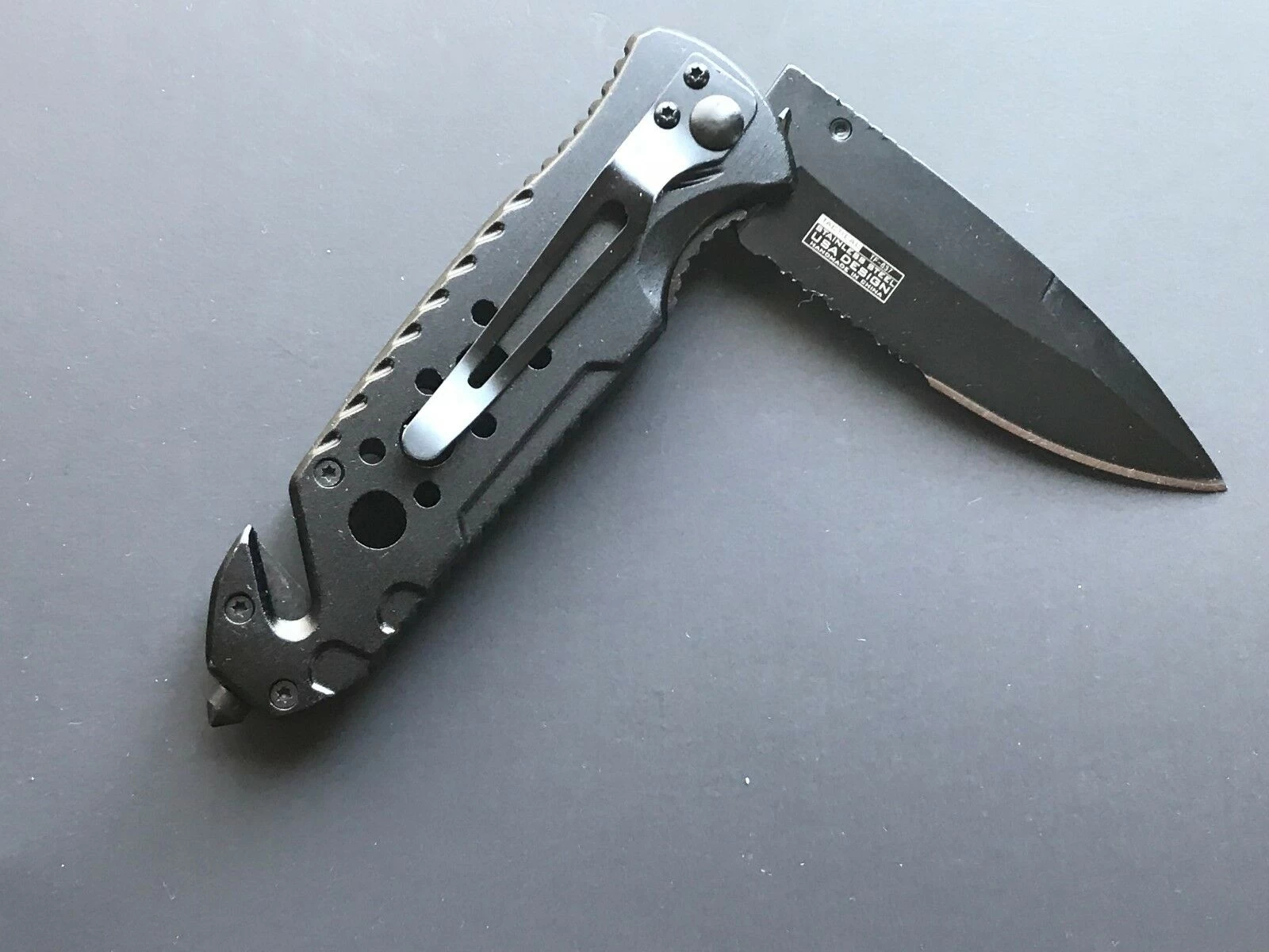 8" Wood Handle Spring Assisted Tactical Serrated Pocket Knife Blade Open Tac - Image 11