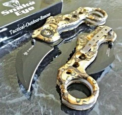 8" Zombie Killer Karambit Claw Blade Fantasy Skulls Pocket Knife
