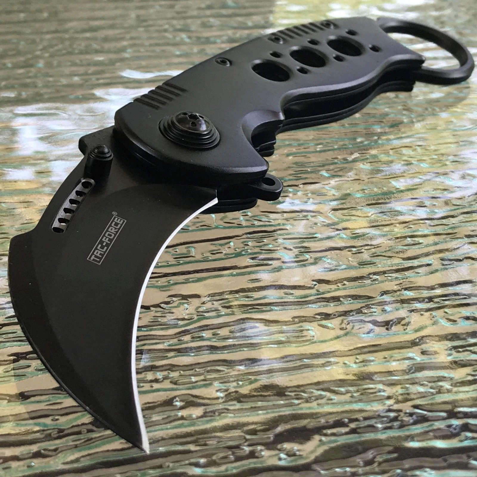 7.75" Tac Force Black Tactical Karambit Claw Folding Pocket Knife