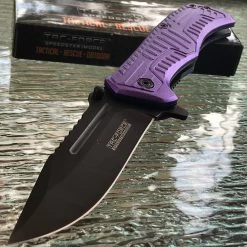 9" Tac Force Speedster Model Assisted Tactical EDC Purple Pocket Knife