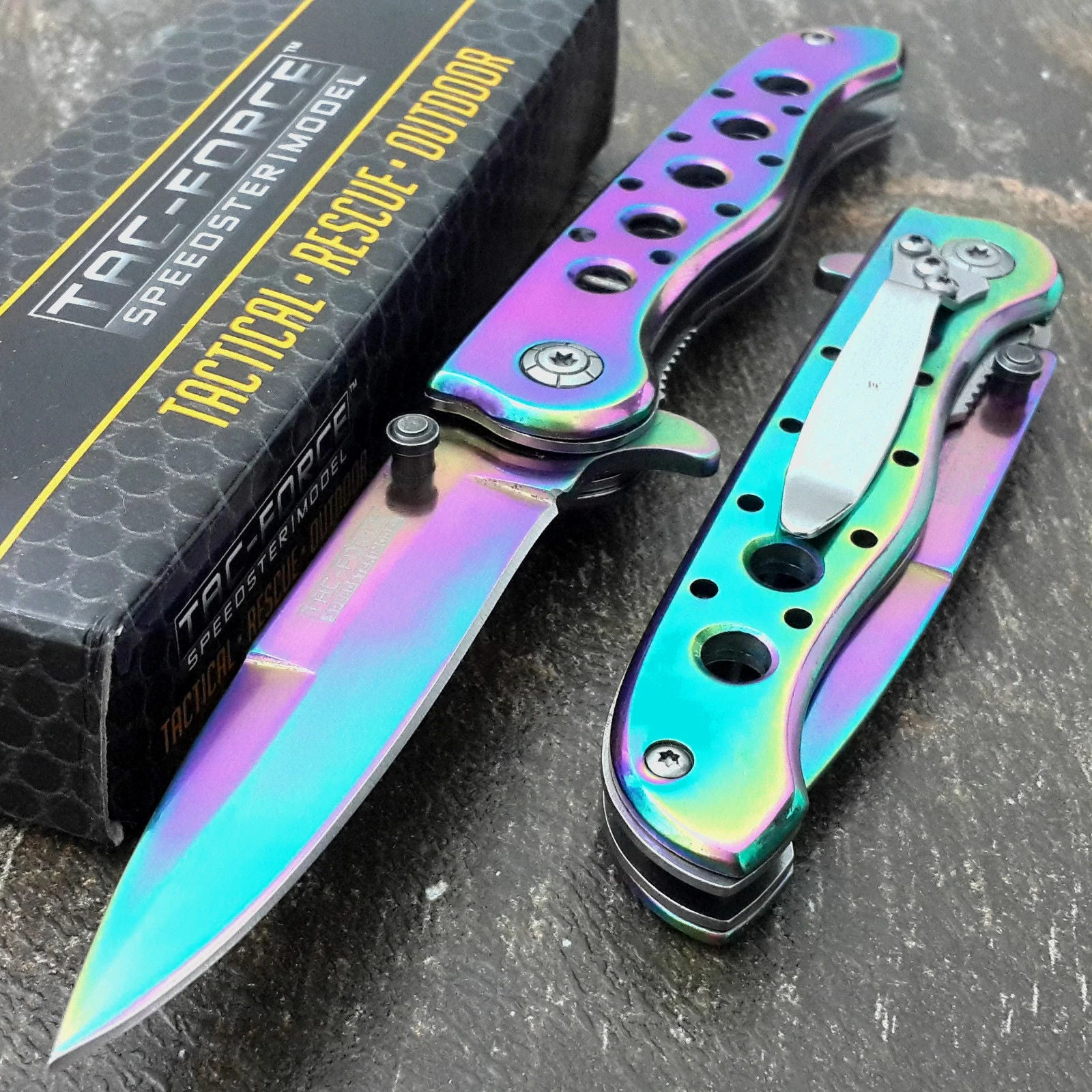 7.25" Tac Force Rainbow Spectrum Small Mini Pocket Knife TF-300382RB