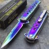 7" Tac Force Speedster Model Rainbow Stiletto Pocket Knife (TF-698RB)