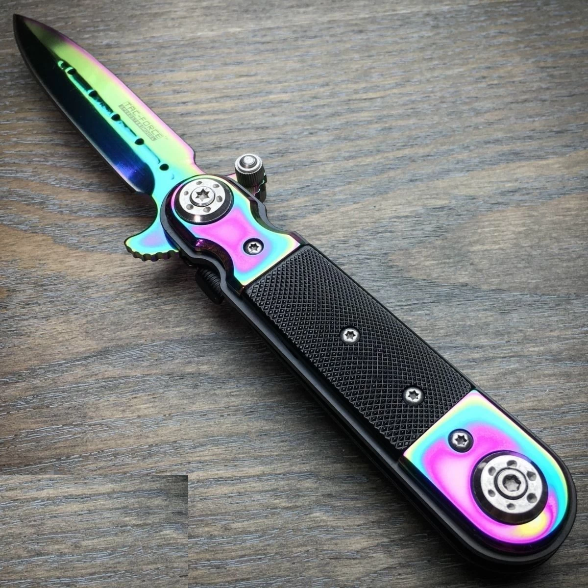 7" Tac Force Steampunk Rainbow Spring Assisted Tactical Outdoor Folding Pocket Knife TF-517RB - Image 10