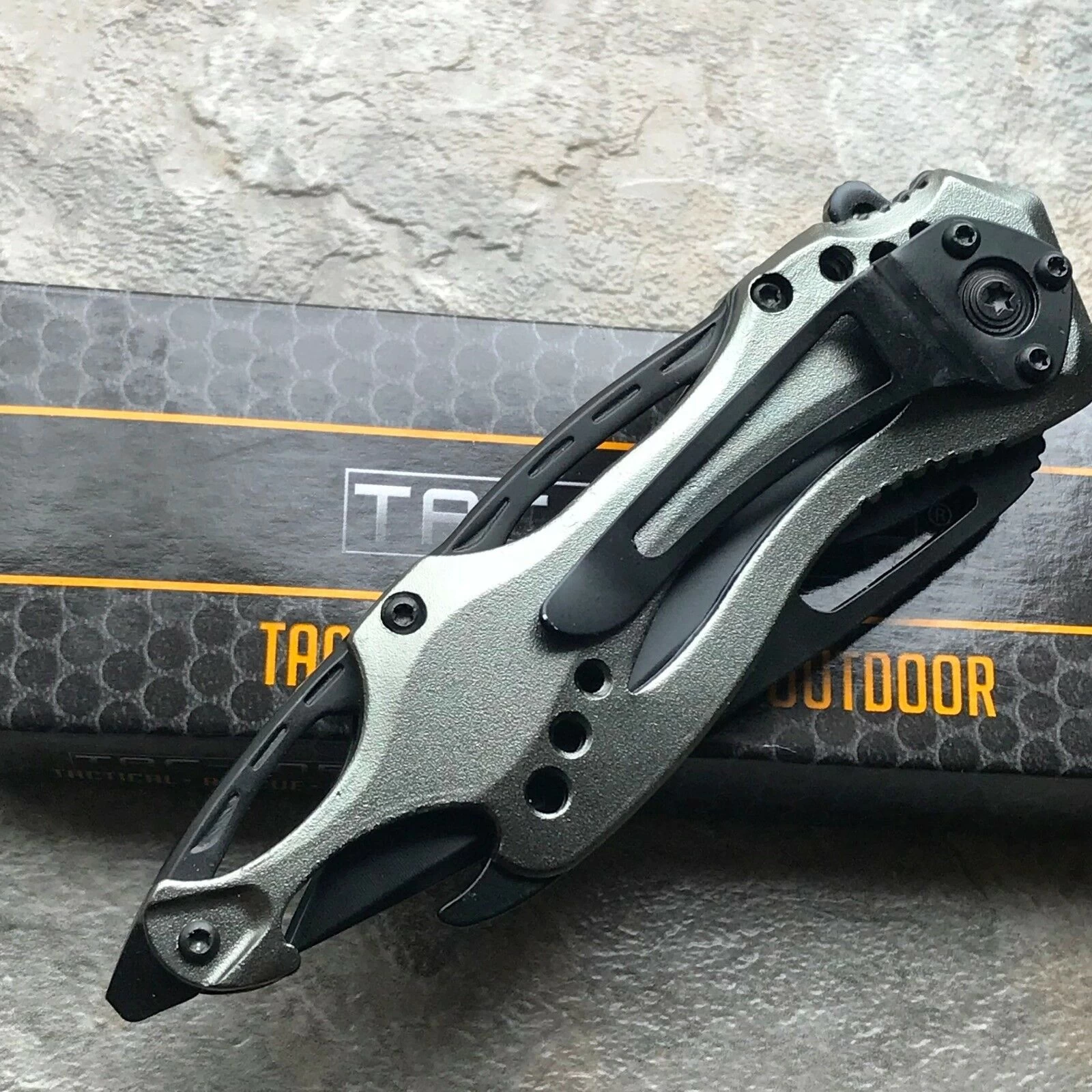 8" Tac Force Tactical Spring Assisted Folding Pocket Knife (TF-705GY) - Image 5