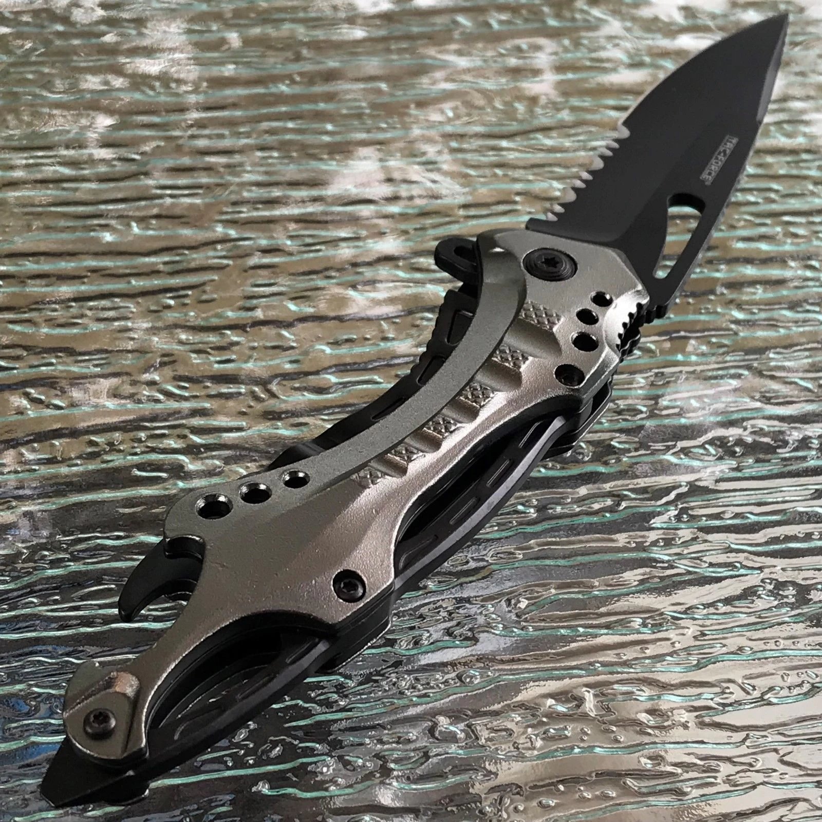8" Tac Force Tactical Spring Assisted Folding Pocket Knife (TF-705GY) - Image 4