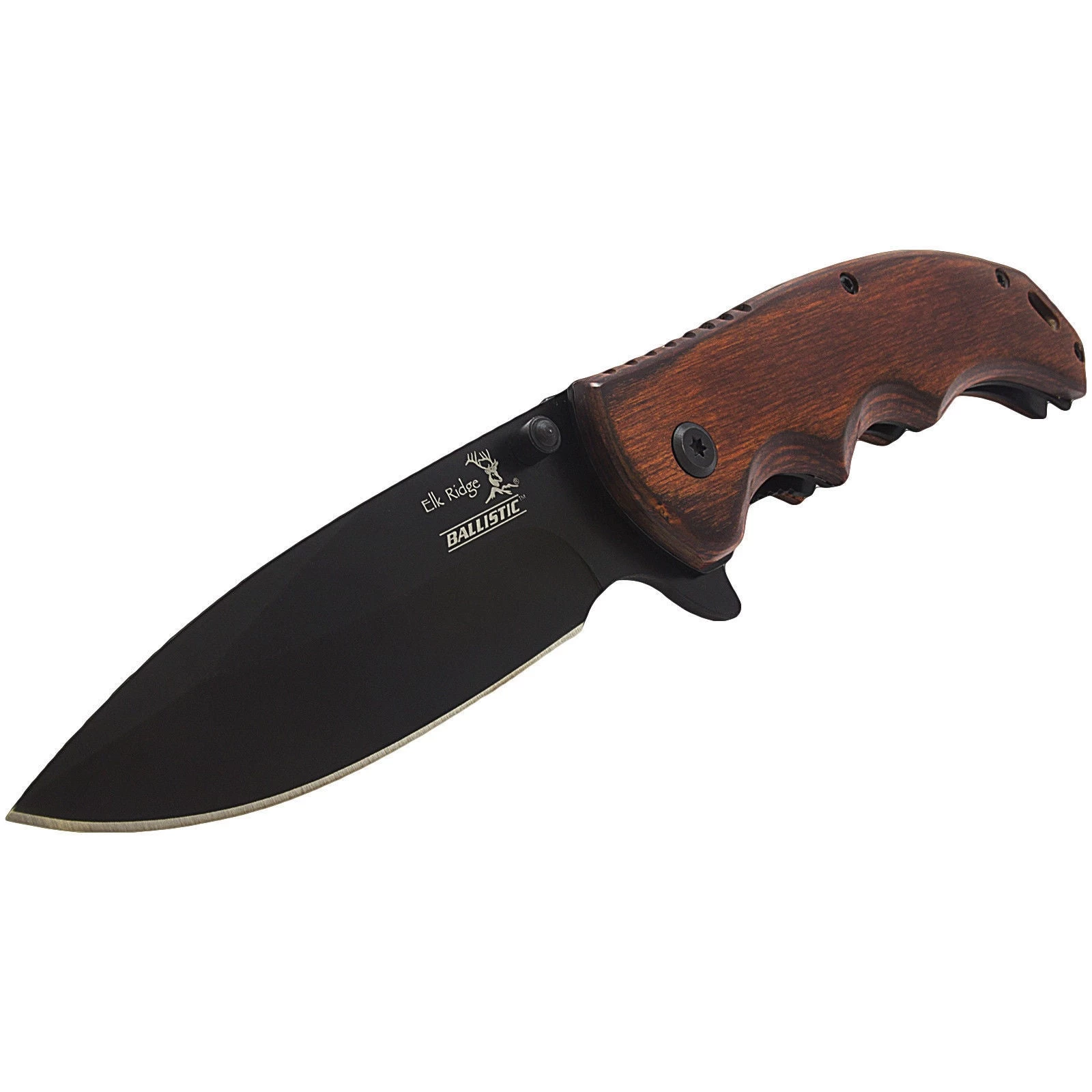 8.25" ELK RIDGE PAKKAWOOD SPRING ASSISTED FOLDING EDC KNIFE - Image 3
