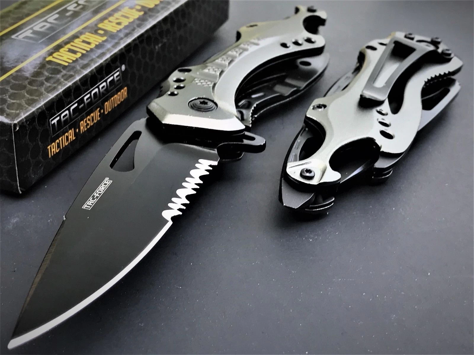8" Tac Force Tactical Spring Assisted Folding Pocket Knife (TF-705GY) - Image 8