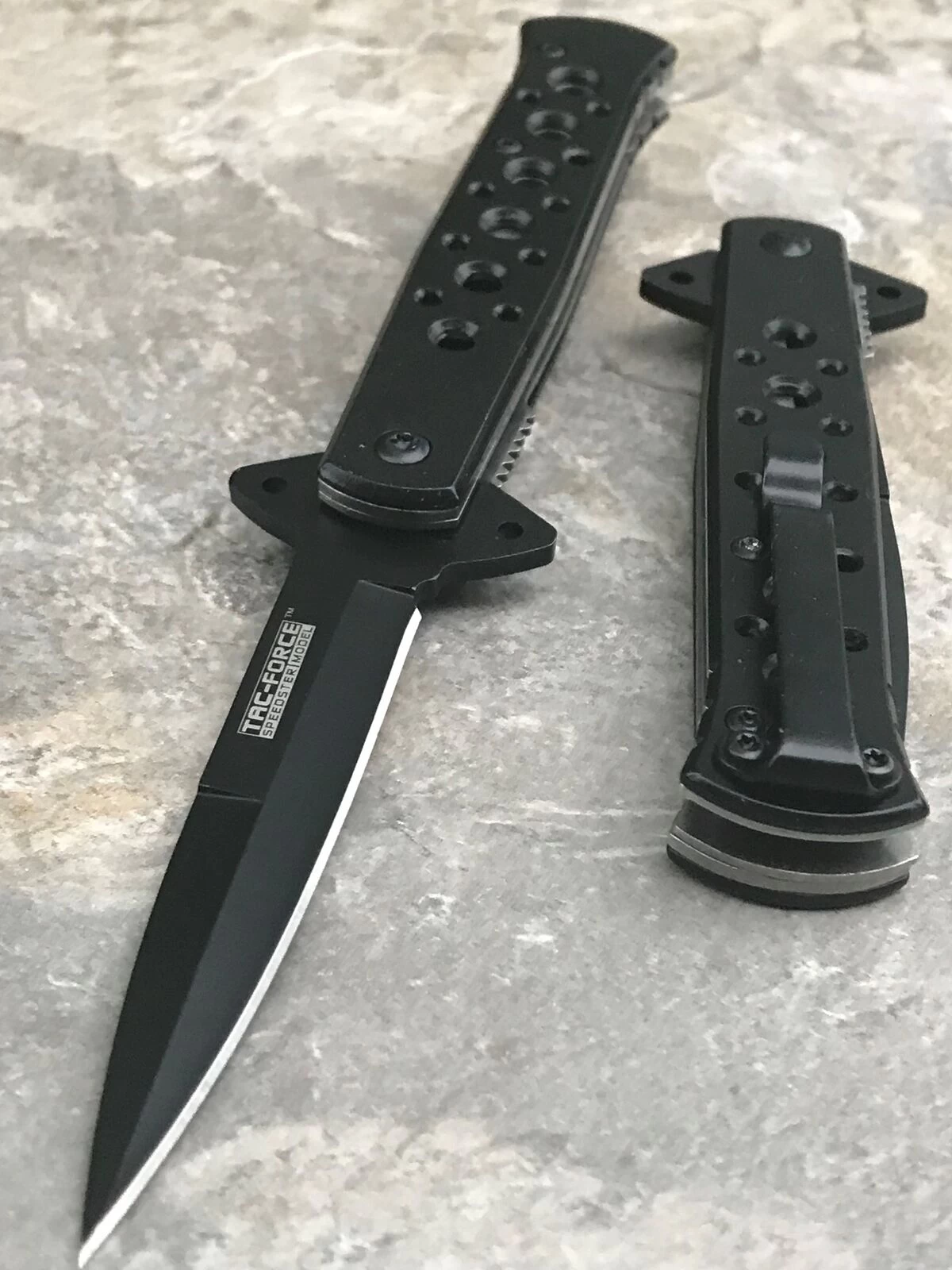 7" Tac Force Speedster Model Stiletto Black Spectrum Knife TF-698BK - Image 6