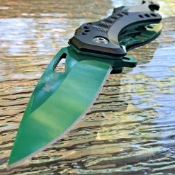 8" MTech USA Tactical Assisted Green Camping Pocket Knife (TF-705GN)