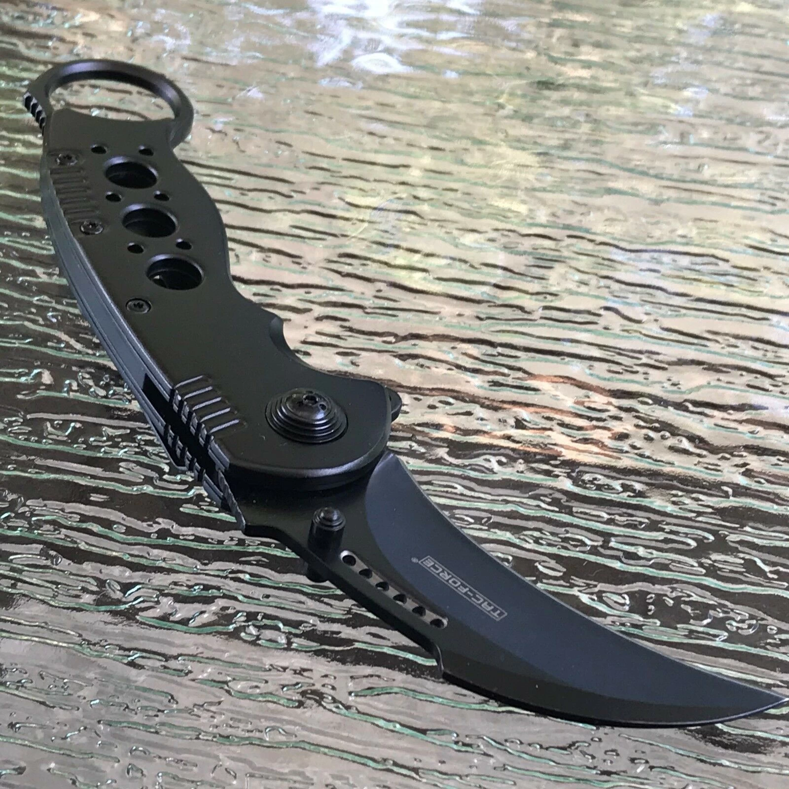 7.75" Tac Force Black Tactical Karambit Claw Folding Pocket Knife - Image 3