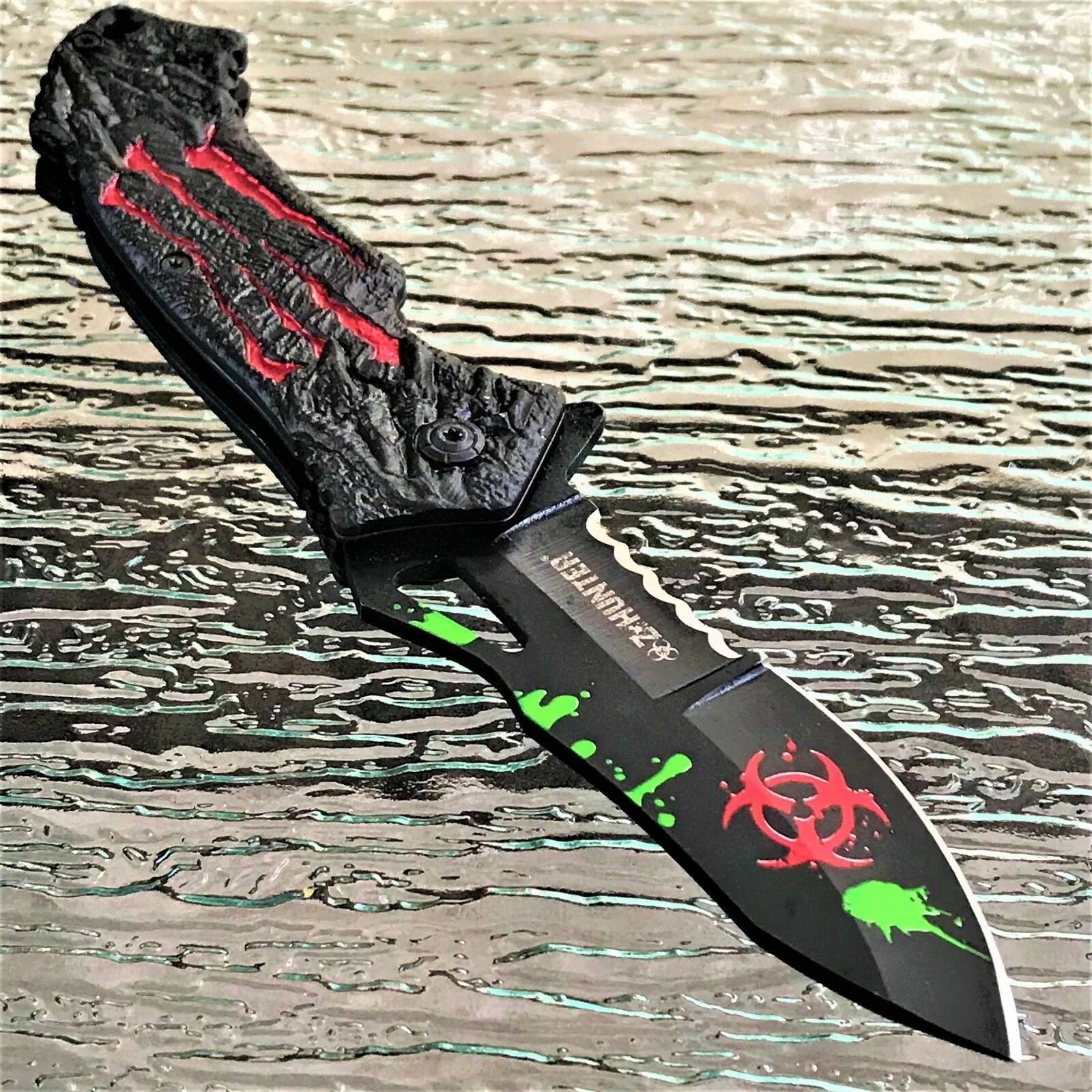 Z-Hunter Spring Assisted Zombie Red Monster Claw Fantasy Pocket Knife - Image 5
