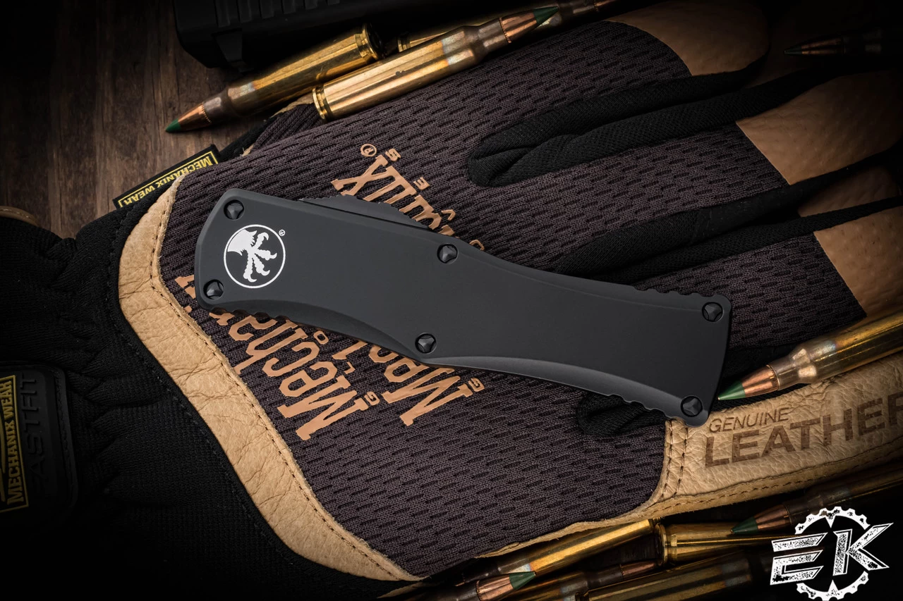 Microtech Hera OTF Automatic Knife Black 3" Dagger Black Serrated 702-2T - Image 3