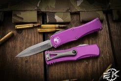 Microtech Hera OTF Automatic Knife Violet 3" Dagger Satin 702-4VI