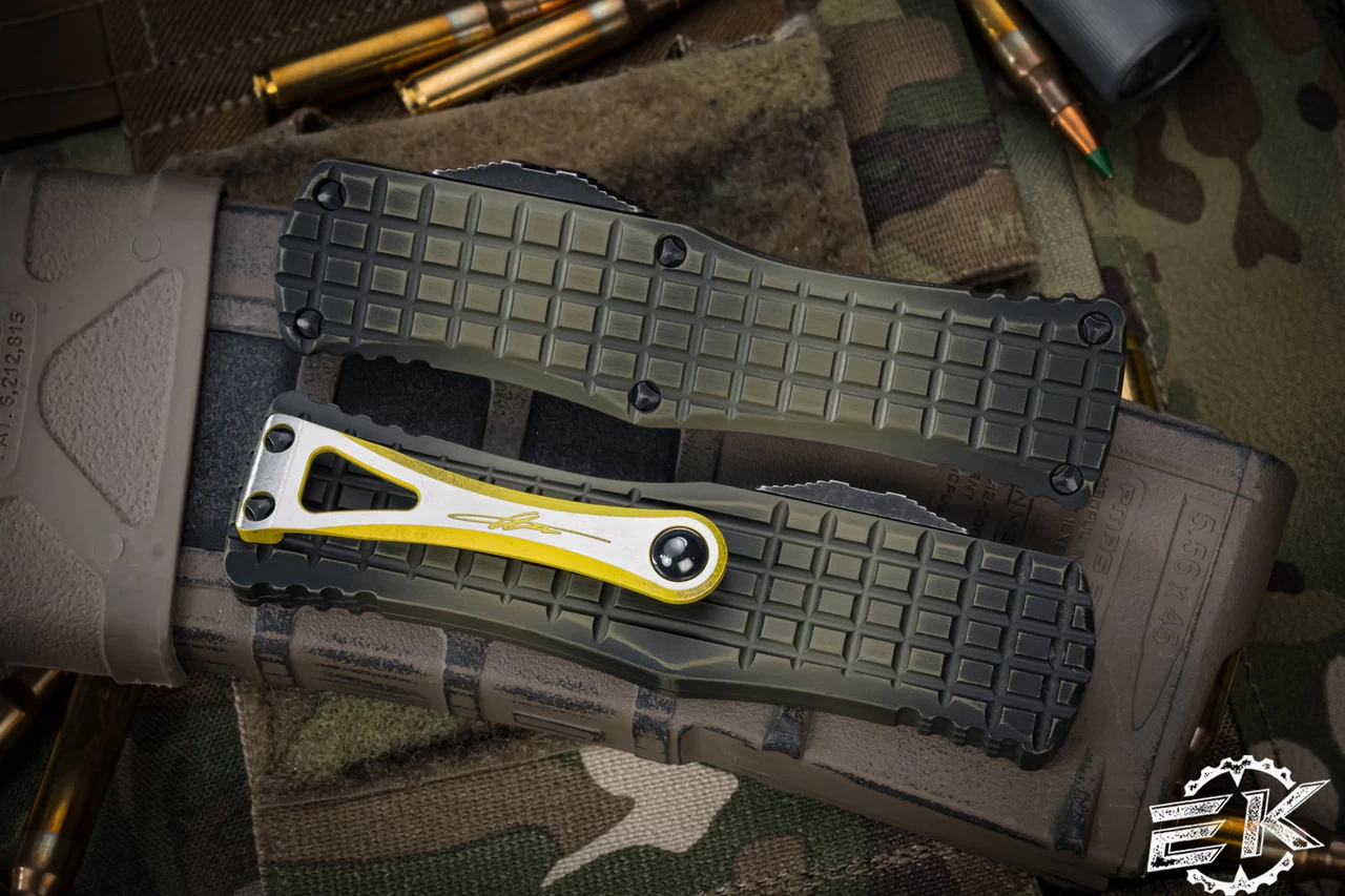 Microtech Hera FRAG Grenade Green OTF Knife 3" Drop Point Stonewash Apocalyptic 703-10APFRGS - Image 3