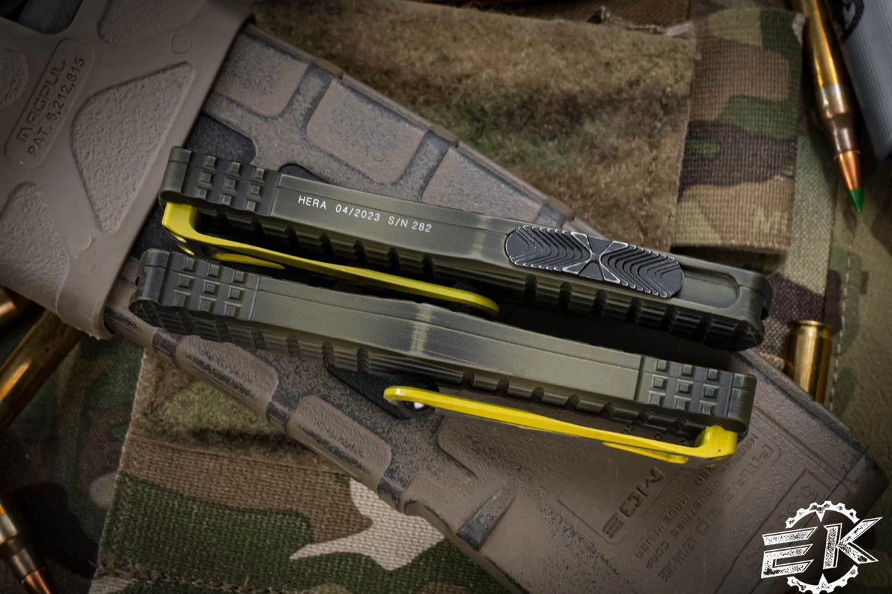 Microtech Hera FRAG Grenade Green OTF Knife 3" Drop Point Stonewash Apocalyptic 703-10APFRGS - Image 4