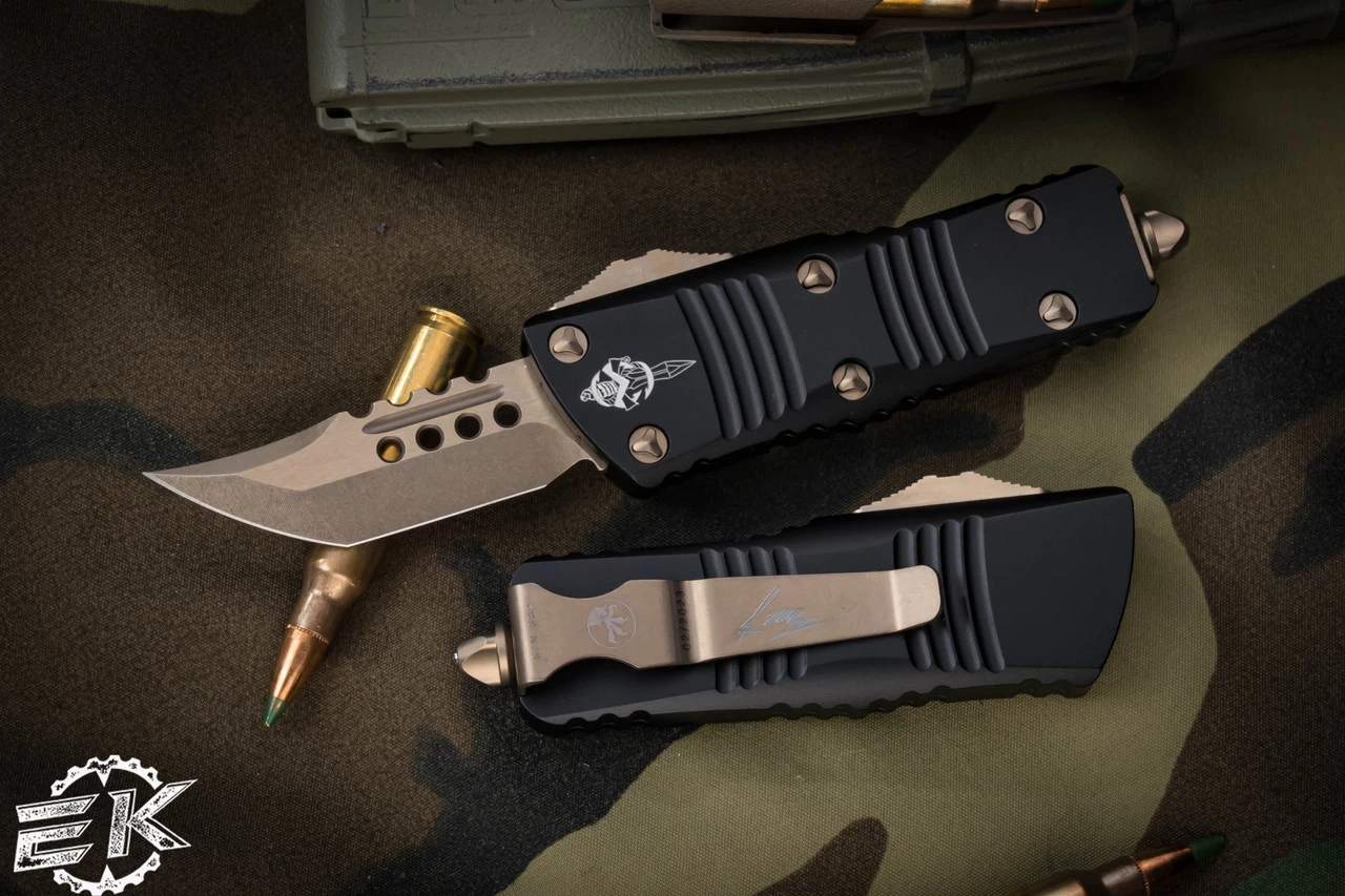 Microtech "Troodon Mini" OTF Automatic Knife 1.9" Hellhound Bronze 819-13S