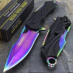 8" Tac Force Rainbow Heavy Duty Spring Assisted Pocket Knife