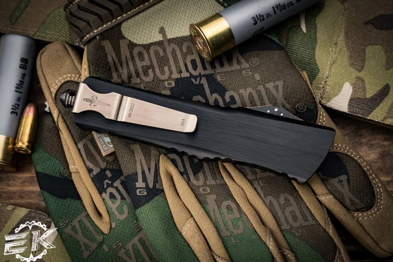 Marfione Custom "Combat Troodon" Copper Accents OTF Knife 3.8" Vines Roses Dagger - Image 3