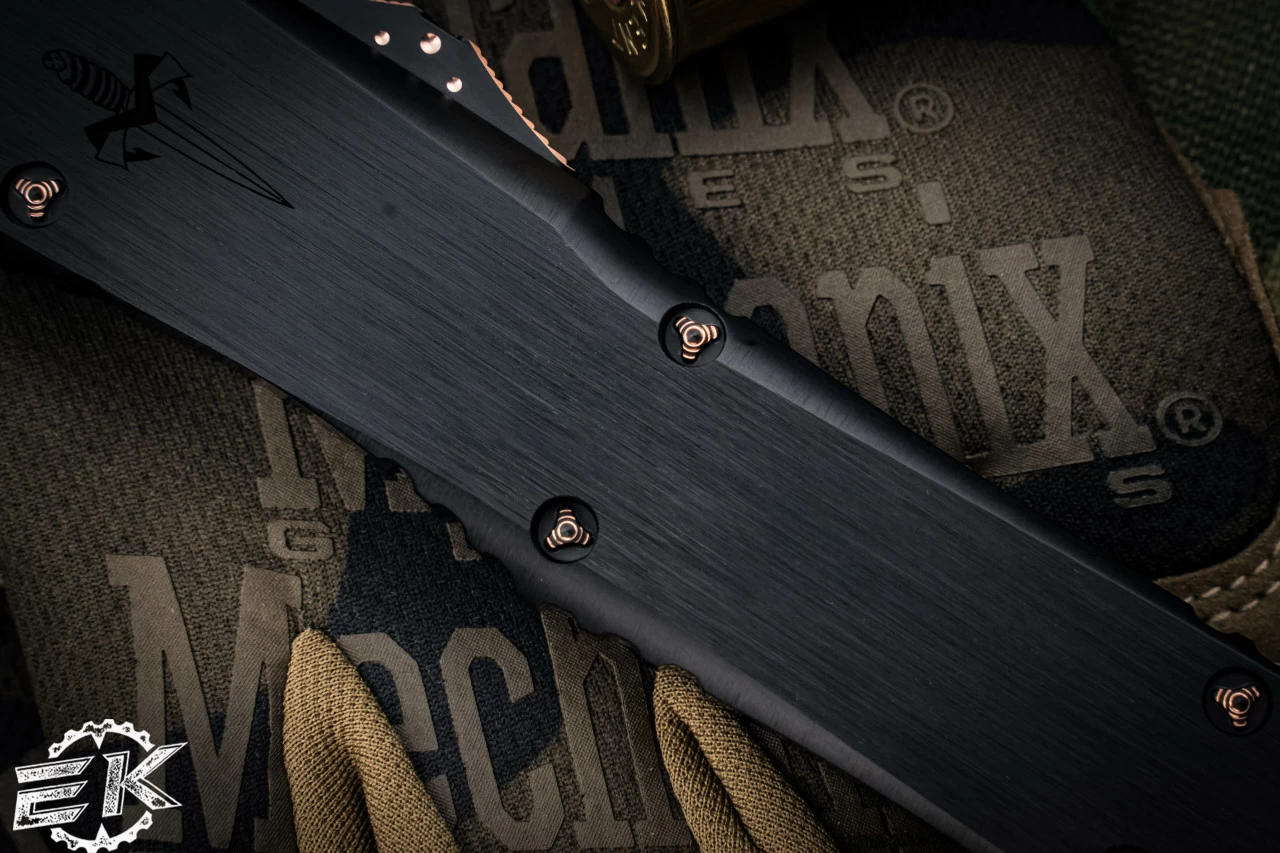 Marfione Custom "Combat Troodon" Copper Accents OTF Knife 3.8" Vines Roses Dagger - Image 8