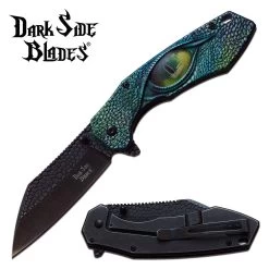 Dark Side Blades Green Dragon Scales & Dragon Eye Fantasy Pocket Knife