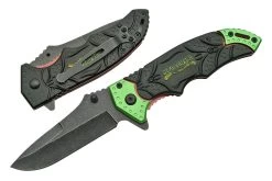 Dead Walker Apocalypse Green Black Fantasy Assisted Open Pocket Knife