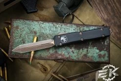 Microtech Ultratech Spartan OTF Knife Black 3.4" Bronze Apocalyptic Spartan 223-13AP (Preowned)