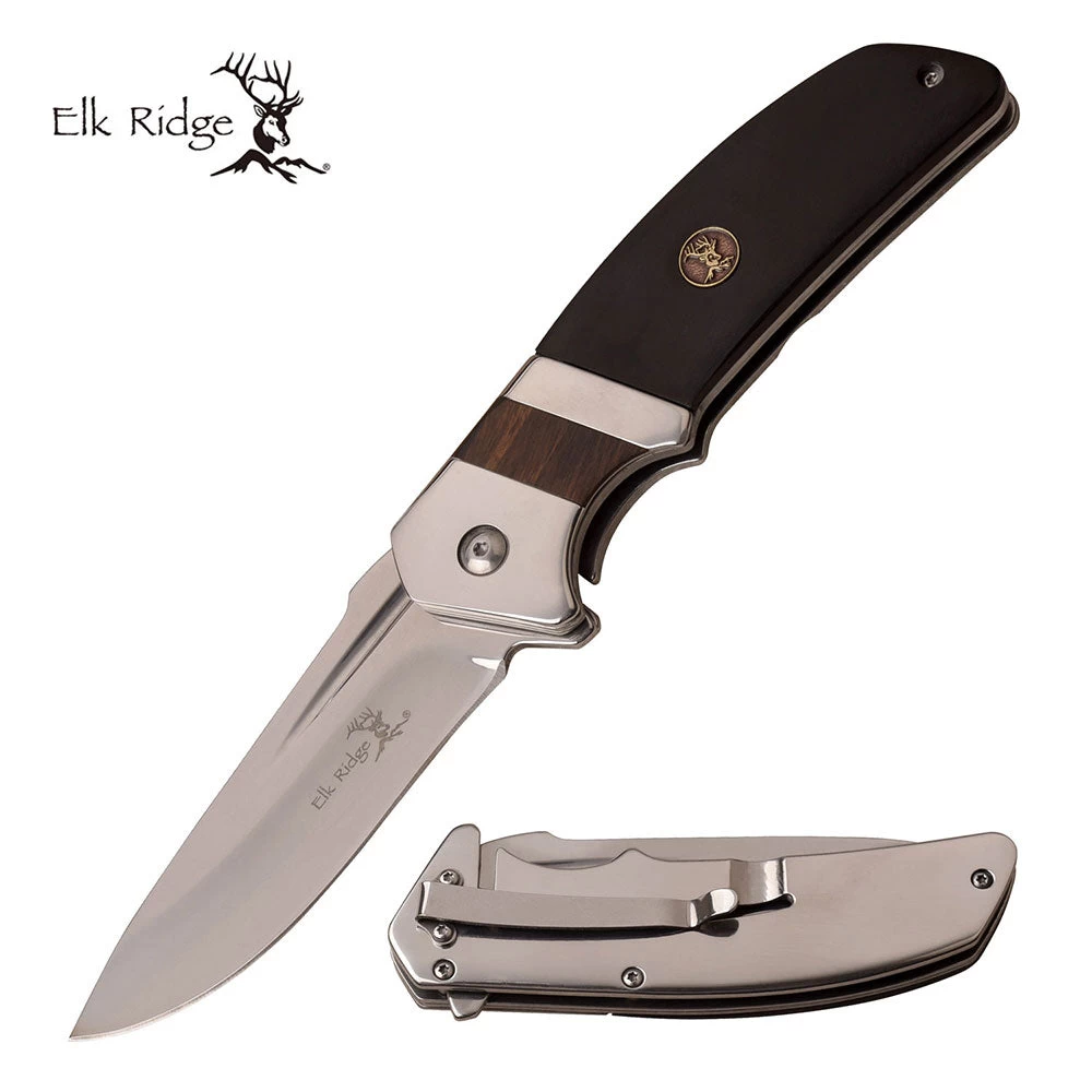 8.5" Elk Ridge Spring Assisted Hunting Pocket Knife ER-167BK - Image 2