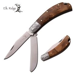 7.25" Elk Ridge Outdoor Hunting Dual Folding Knife ER-552BW