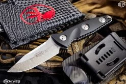 Microtech Socom Alpha Mini Fixed Blade Knife Black G10 3.75" Drop Point Stonewash 113M-10