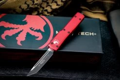 Microtech UTX-70 OTF Automatic Knife Red 2.4" Tanto Black 149-1RD