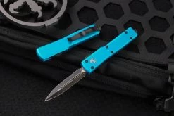 Microtech UTX-70 OTF Automatic Knife Turquoise 2.4" Dagger Black 147-1TQ