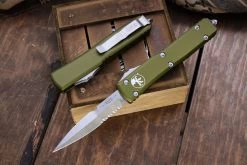 Microtech Ultratech OTF Automatic Knife OD Green 3.4" Bayonet Serrated Satin 120-5OD