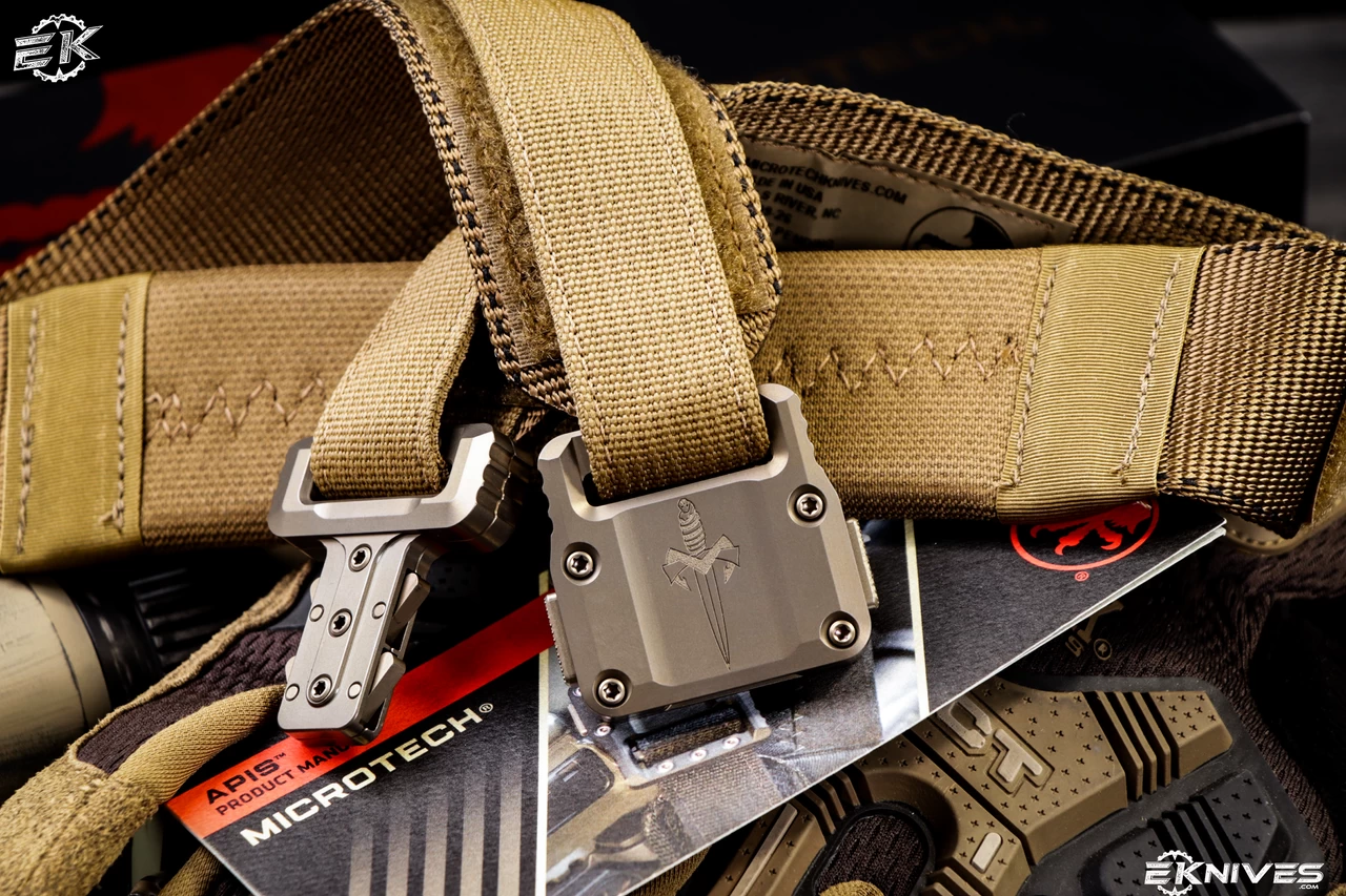 Microtech Knives APIS Tactical Coyote Nylon Belt, Bronze Titanium Buckle (Size 48) - Image 3