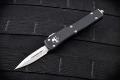 Microtech Knives CA Legal UTX-70 D/E OTF Automatic Knife Stonewash Blade W/ Black Handle - CA147-10