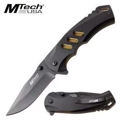 MTech USA Ballistic Gold Coated Spring Assisted Cool Pocket Knife