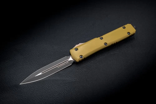 Microtech Knives Ultratech USN GXII Show Special Edition D/E OTF Automatic Knife Black Blade OD Green Handles - 122-USN