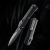 Microtech Knives Glykon D/E OTF Automatic Knife Stonewashed Blade W/ Black Handle And Bead Blast Overlay - 184-10