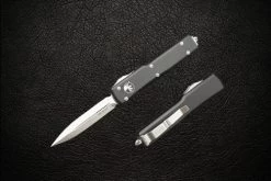Microtech Knives UTX-70 D/E OTF Automatic Knife Stonewash Blade W/ BlackHandle- 147-10