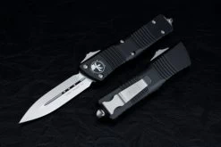 Microtech Knives Combat Troodon D/E OTF Automatic Knife Stonewashed Blade W/ Black Handle - 142-10