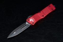 Microtech Knives Combat Troodon D/E OTF Automatic Knife Black Blade W/Red Handle- 142-1RD