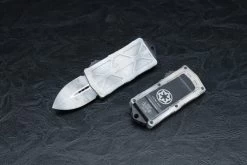 Microtech Knives Exocet D/E Sandtrooper CA Legal OTF Automatic Knife White Blade And Handle - 157-1SA