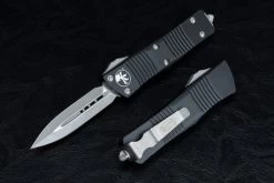 Microtech Knives Troodon D/E OTF Automatic Knife Dagger Apocalyptic Standard Blade W/ Black Handle- 138-10AP
