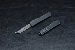 Microtech Knives Signatures Series UTX-70 Hellhound OTF Automatic Knife Tanto Blade Shadow - 419-1DLCTSH