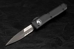 Microtech Knives Ultratech Bayonet OTF Automatic Knife Tactical Black Partially Serrated Blade 120-2T